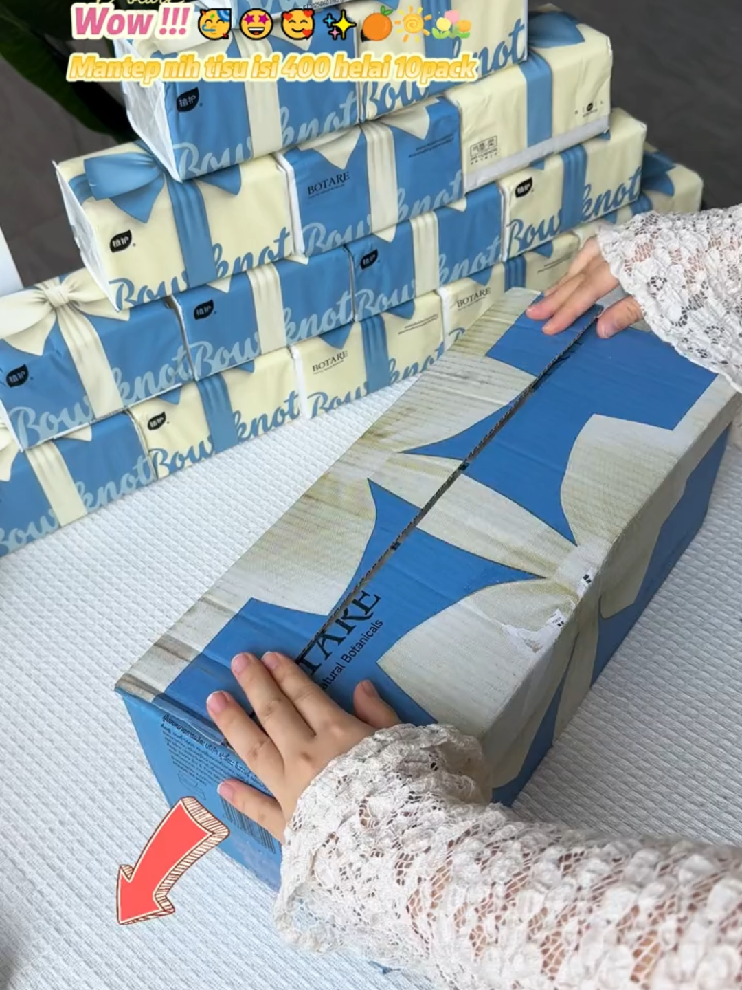 🎀🎀🥰stok tisu udah siap ambil kalau keabisan🤩400 lembar/bungkus❗✨#tisumurah #tisuwajah #botaretissue #botarefacialtissue #tisubotareviral~