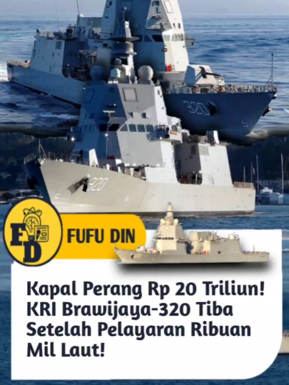 KRI Brawijaya-320 akhirnya tiba di Indonesia setelah menempuh pelayaran panjang dari Italia. Awalnya bernama Marcantonio Colonna (P433), kapal perang canggih ini kini resmi memperkuat armada TNI AL. Kapal ini jadi simbol keseriusan Indonesia menjaga kedaulatan maritim di lautan dunia. 👉 Menurut kalian, langkah membeli kapal perang canggih dari luar negeri ini sudah tepat? Atau seharusnya kita fokus pada produksi dalam negeri? #KRIBrawijaya320 #TNIAL #MiliterIndonesia #KapalPerang #BeritaMiliter