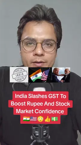 India Slashes GST To Boost Rupee & Stock Market Confidence 🇺🇸🇮🇳😳👍💵 #indiavsusa #gst #indianstockmarket #latestnews #tariff 