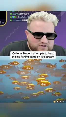 College Student attempts to beat the ice fishing game on live stream #kickstreaming 