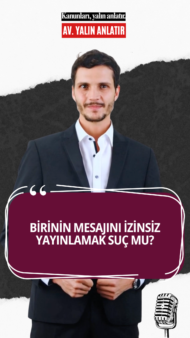 📅 “Birinin mesajını izinsiz yayınlamak suç mu?” Cevap: Evet, hukuki sorumluluk doğurabilir. 📌 Türk Ceza Kanunu’na göre, haberleşmenin gizliliğini ihlal suçu oluşur. 📌 Özel mesajlar, tarafların rızası olmadan üçüncü kişilerle paylaşılırsa ceza davası gündeme gelir. 📌 Mesaj hakaret, iftira veya kişisel veri içeriyorsa, ayrıca hakaret ve kişisel verilerin korunması hükümleri de devreye girer. 📌 Cezalar hapis veya adli para cezası şeklinde olabilir. 💡 Özetle: Birinin mesajını izinsiz yayınlamak hem cezai hem hukuki sorumluluk doğurur. #cezahukuku #haberleşme #özelhayat #haklarınıbil #yalınanlatır #avukatanlatıyor #hukukrehberi
