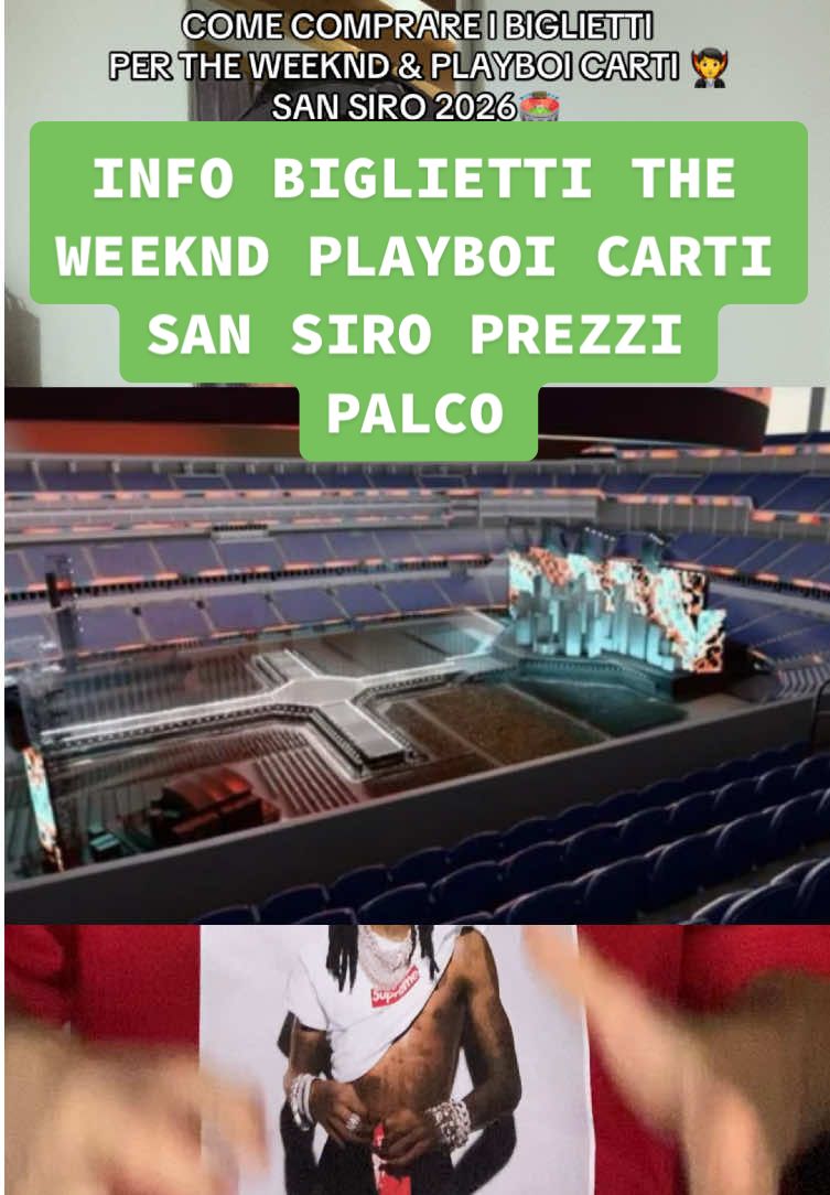 PREZZI PALCO INFO BIGLIETTI THE WEEKND PLAYBOI CARTI SAN SIRO #theweeknd #playboicarti #sansiro #perte #prezzi 