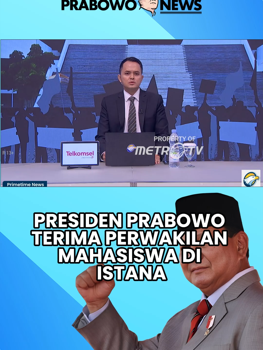 Presiden Prabowo bertemu perwakilan mahasiswa di Istana.