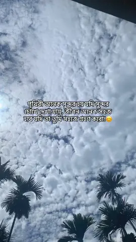 পৃথিবী অনেক সুন্দর হয় যদি সুন্দর চোখে দেখা যায়, জীবন অনেক সহজ হবে যদি তা তুমি সহজে গ্রহণ করো!😊 #fypシ #foryoupage #sanjana235 