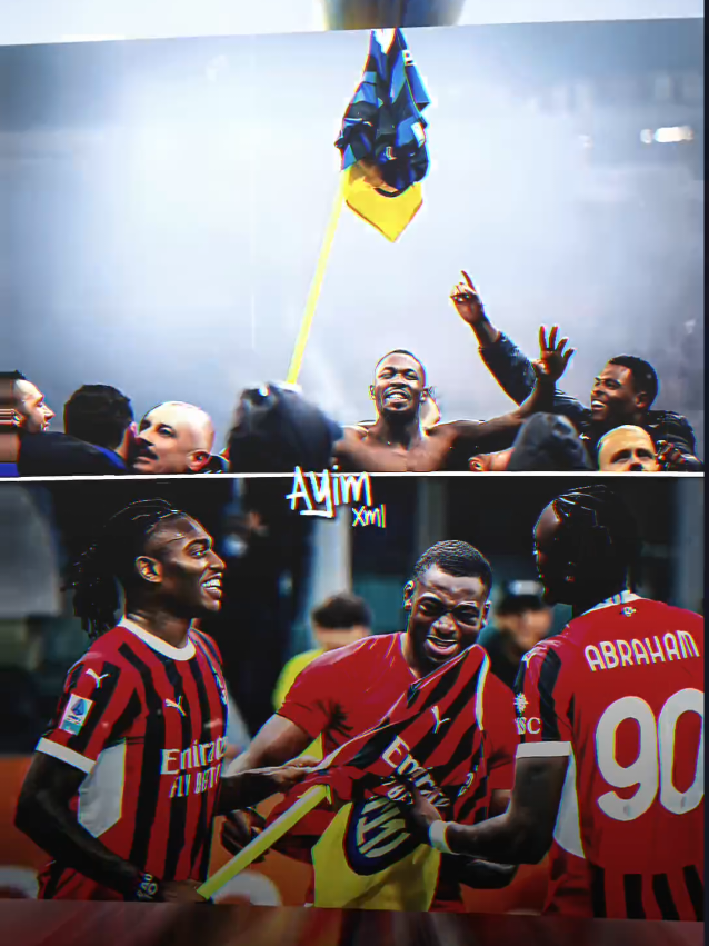 milan is red or blue? 🤔😸 #marcusthuram #rafaelleao #milan #fyp #football 