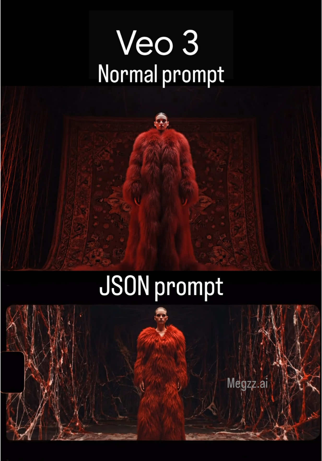 Seamless Transition Same Concept, two different styles 00 Normal Prompt vs JSON Prompt — both crafted in #Veo3 .. it to you Follow Comment 