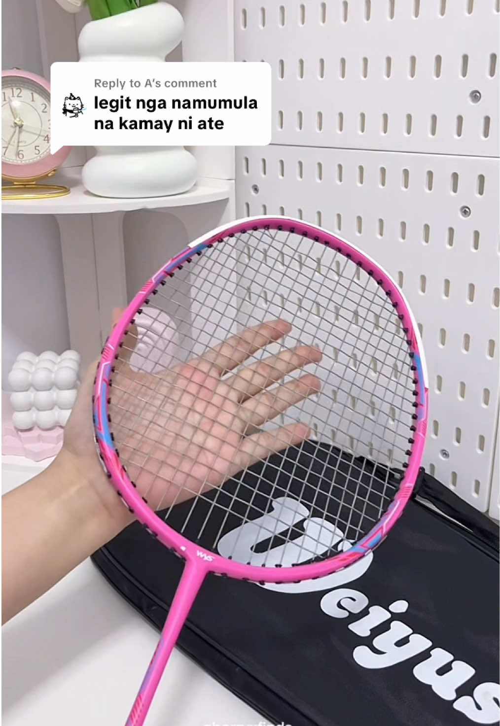 Replying to @A Legit na legit kasi made of metal yan. Super ganda ng quality swear.💯 Just click “100-Pink” in yellow basket. #badminton #badmintonracket #badmintonsoundcheck #badmintonset #originalbadminton 