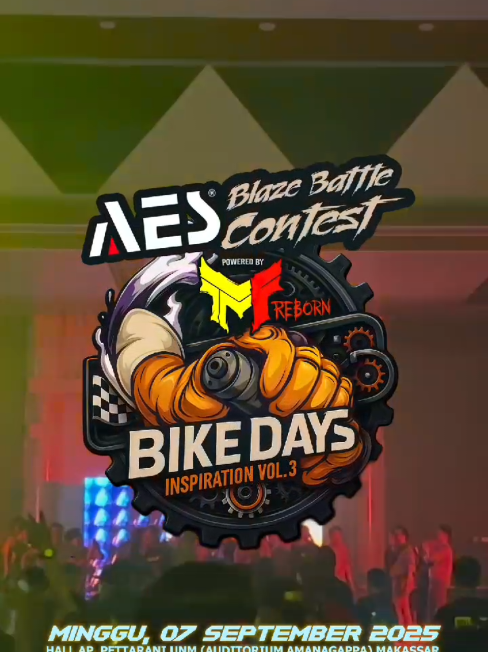 BIKE DAYS INSPIRATION VOL. 3 AES BLAZE BATTLE CONTEST @BULLAES @Ototrend  . CALLING ALL BIKERS ☎️ - SUNMORGAB - MODIFICATION CONTEST  - CINEMATIC CONTEST - GAMES QUIZ  - DOORPRIZE - BAND & DJ PERFORMANCE . GUEST STAR @yodi_fit @emak_gila_ @ompong_nyerenteng25 . 
