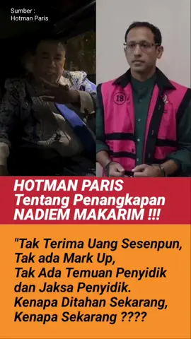 HOTMAN PARIS BICAEA TENTANG PENANGKAPAN NADIEM MAKARIM !!! #partai #politik #podcast #rakyat #dpr 