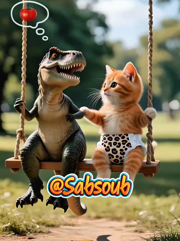 سبسوب المشاكس 😺 أصبح لديه ديناصور صغير 🐊😡… لكنه يشعر بالجوع فيحضر له بسبوس الطماط  😹🔥 والشرطة تعتقد أنها دم موقف كوميدي مرة ههه #سبسوب #ديناصور  #ذكاء_اصطناعي #قطط #ضحك 