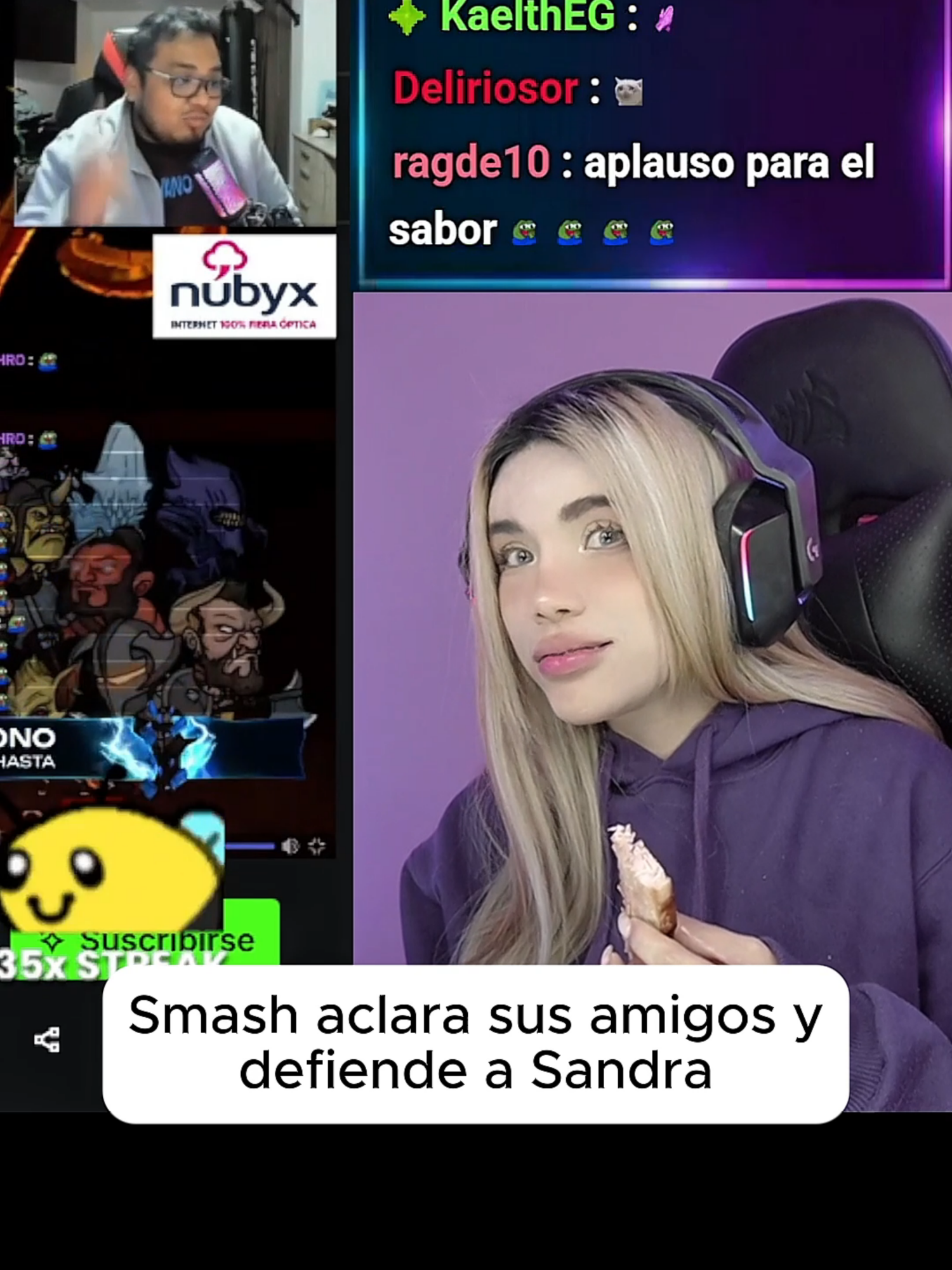 Smash aclara sus amigos y defiende a Sandra Skins #sandraskins #smashdota #fyp #kick #dota2 #lobitos