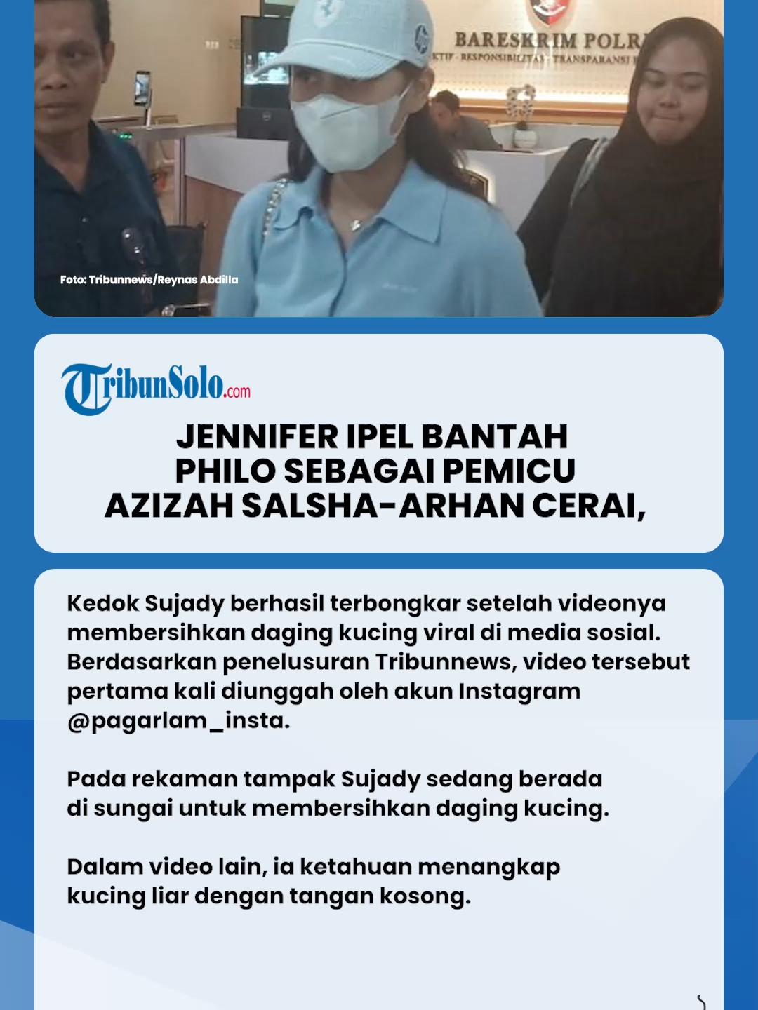 Philo Dituding sebagai Pemicu Azizah Salsha-Arhan Cerai, Jennifer Ipel Beri Bantahan Tegas Pengusaha Jennifer Ipel mendadak buka suara usai putranya Philo Paz dituding sebagai pemicu keretakan rumah tangga Azizah Salsha dan Pratama Arhan.  Di awal Agustus 2025 lalu, Pratama Arhan sempat menghebohkan publik dengan menggugat cerai istrinya, Azizah Salsha alias Zize ke Pengadilan Agama (PN) Tigaraksa, Tangerang, Banten.  Di tengah proses perceraian yang bergulir panas di meja hijau itu, foto Azizah Salsha bermain padel bersama pembalap Formula 2 Philo Paz, yang tak lain adalah mantan kekasihnya pun mencuat ke permukaan.  Hal itu pun lantas memunculkan spekulasi negatif soal putra Jennifer Ipel itu.  Pria bernama asli Philo Paz Patric Armand itu dituding sebagai pemicu hancurnya biduk rumah tangga yang telah diarungi Arhan dan Azizah Salsha sejak tahun 2023.  Jennifer Ipel kemudian memberikan tanggapan tegas usai nama putranya kembali disangkut-pautkan dengan Azizah Salsha.  Bahkan istri Ajun Perwira itu menegaskan saat ini Philo sudah memiliki kekasih.  