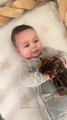 The way my cat guards the baby… priceless. 🐾👶#CatTok #BabyAndCat #Heartwarming #WholesomePets #familylove 