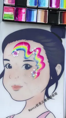 Creating magic on the face! 🌈✨ Today’s look: Rainbow Petal Makeup 🌸🎨 Using my practice board to perfect each stroke before it goes on skin. So happy with how this blend turned out! Which color is your favorite? 💖💜💙💚💛#party #arttok #fantasyart #facepainting #bodypainting   