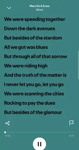 Mary On A Cross- Ghost #fyp #lyric #foryou 