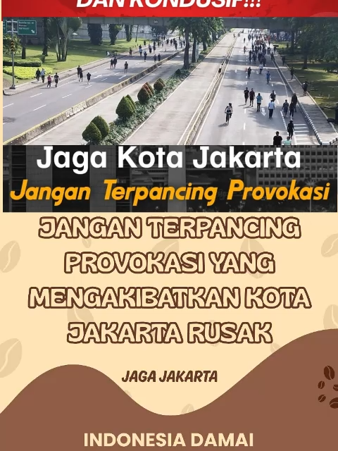 Jakarta adalah rumah kita bersama 🏙️ Jangan biarkan provokasi merusak kedamaian dan kenyamanan ibu kota ✊🇮🇩 #JagaJakarta #IndonesiaDamai