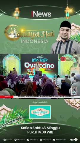 Cahaya Hati Indonesia, Minggu 31 Agustus 2025 yang disiarkan dari Masjid Jami Ar-Rahman, Jakarta Utara dengan Tema “Sebesar Apapun Dosamu, Allah Pasti Maafin” menghadirkan Ustadz Munawir Ngacir dan Ustadz Rendi Tanjung sebagai Penceramah dan dipandu oleh David Chalik.  Dalam Islam, memaafkan ternyata merupakan ibadah yang agung. Memaafkan merupakan amalan penghuni surga dan pahalanya besar. Karenanya seorang muslim dianjurkan memiliki sikap memaafkan tersebut dalam jalan hidupnya. Taubat dari dosa hukumnya wajib dan merupakan amalan yang sangat dicintai Allah Ta’ala. Ketika kita punya dosa dan maksiat sebesar gunung, jangan berkecil hati karena ampunan Allah sangat besar. Saksikan Cahaya Hati Indonesia setiap Sabtu dan Minggu pukul 12.00 WIB hanya di @officialinewstv ! Temani waktu refleksi dan renungan kamu dengan Luwak White Koffie. #CahayaHatiIndonesia #iNewsTV #CHIMinggu #AllahMahaPemaaf #NgajiYuk  