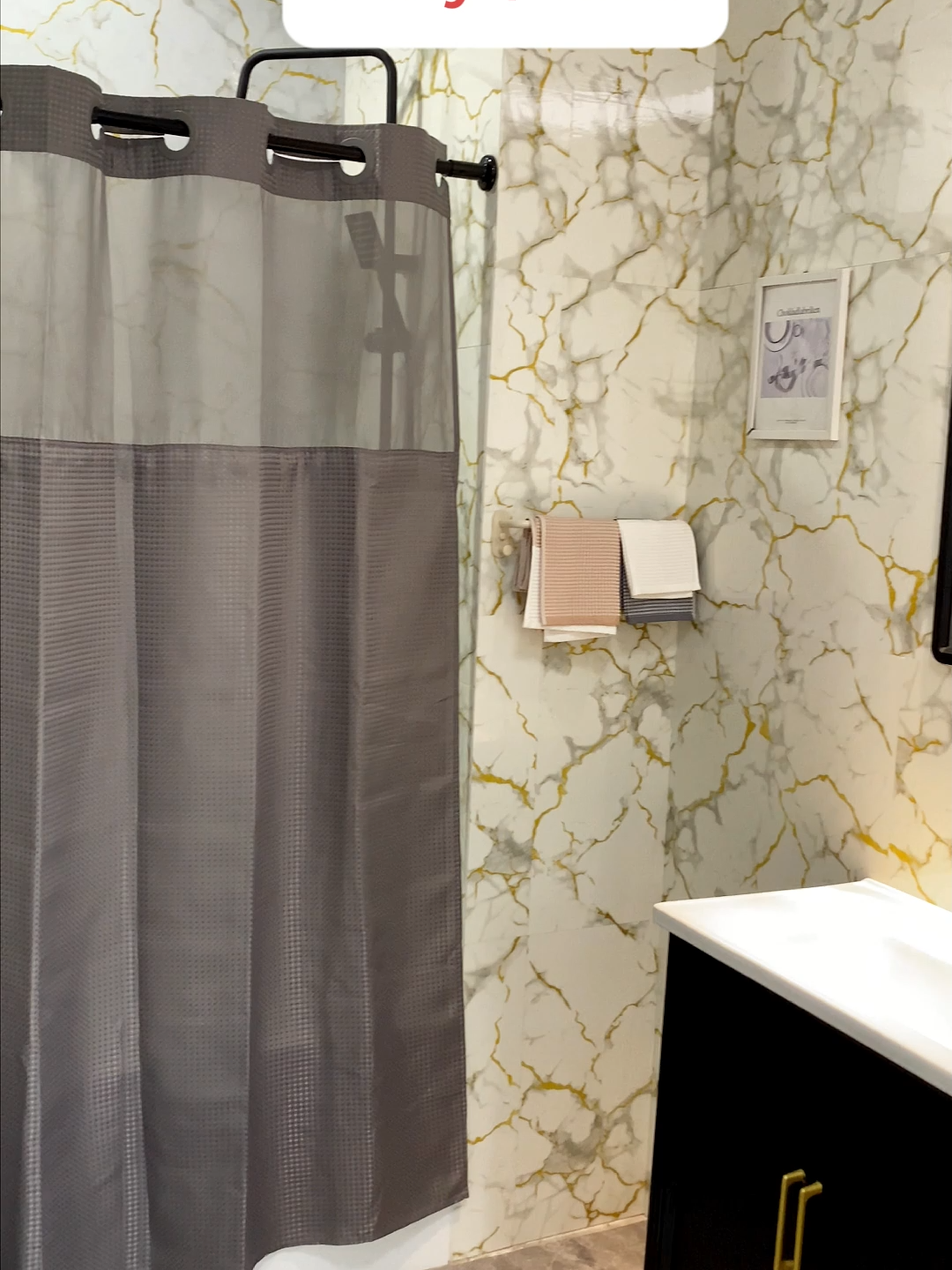 Adorn your bathroom using a lovely shower curtain.#showercutain #nohooks #EUTXL #11051