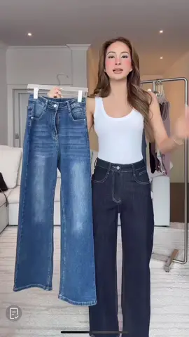กางเกงยีนส์ขากระบอกกลาง ผ้ายืด @papitchaya.thana #promthong 