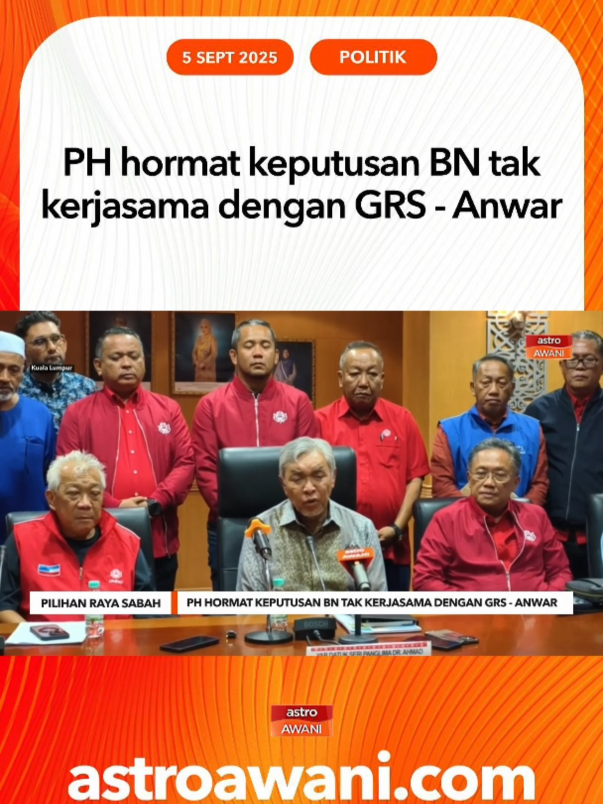 Anwar yang juga Pengerusi PH berkata gabungan itu tidak tersepit dalam keputusan berkenaan, malah akan terus berbincang bagi mencari penyelesaian. #AWANInews