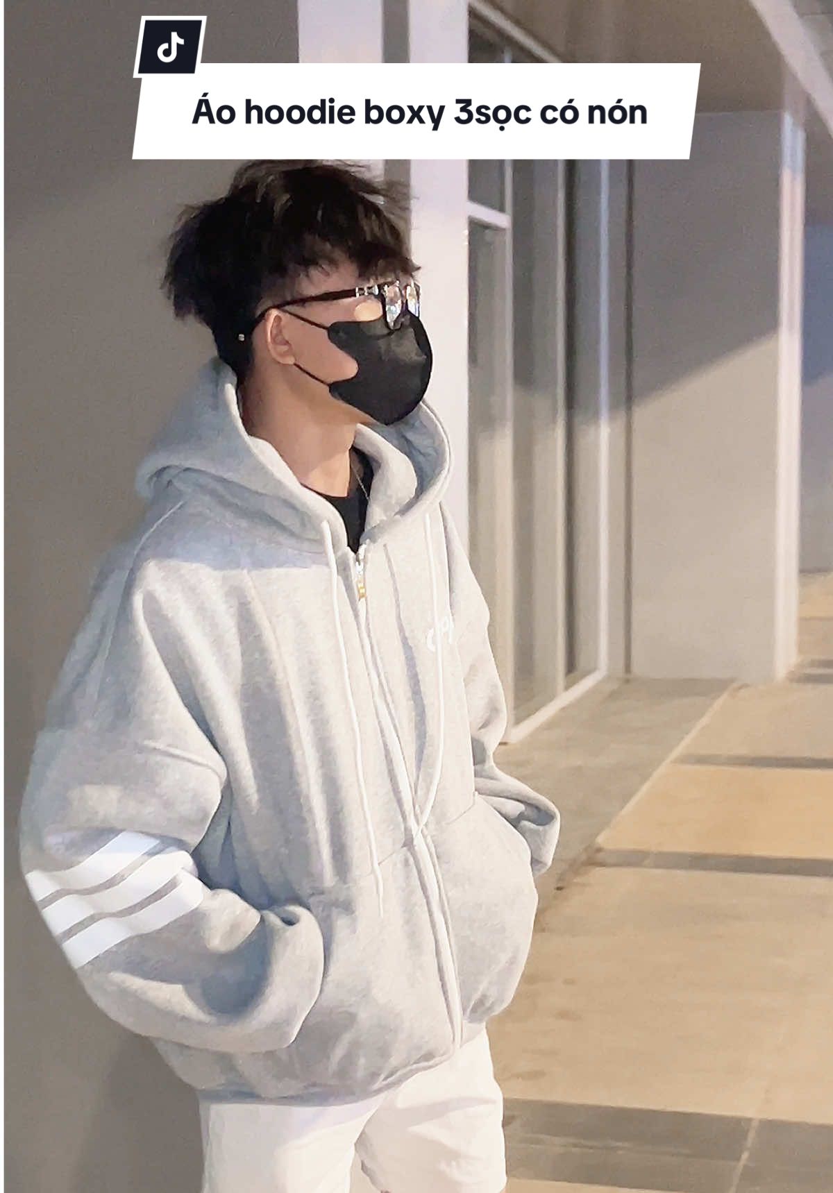 Áo hoodie boxy 3sọc có nón#trending #xuhuongtiktok #aokhoacnamnu #aohoodie #aokhoac3soc 