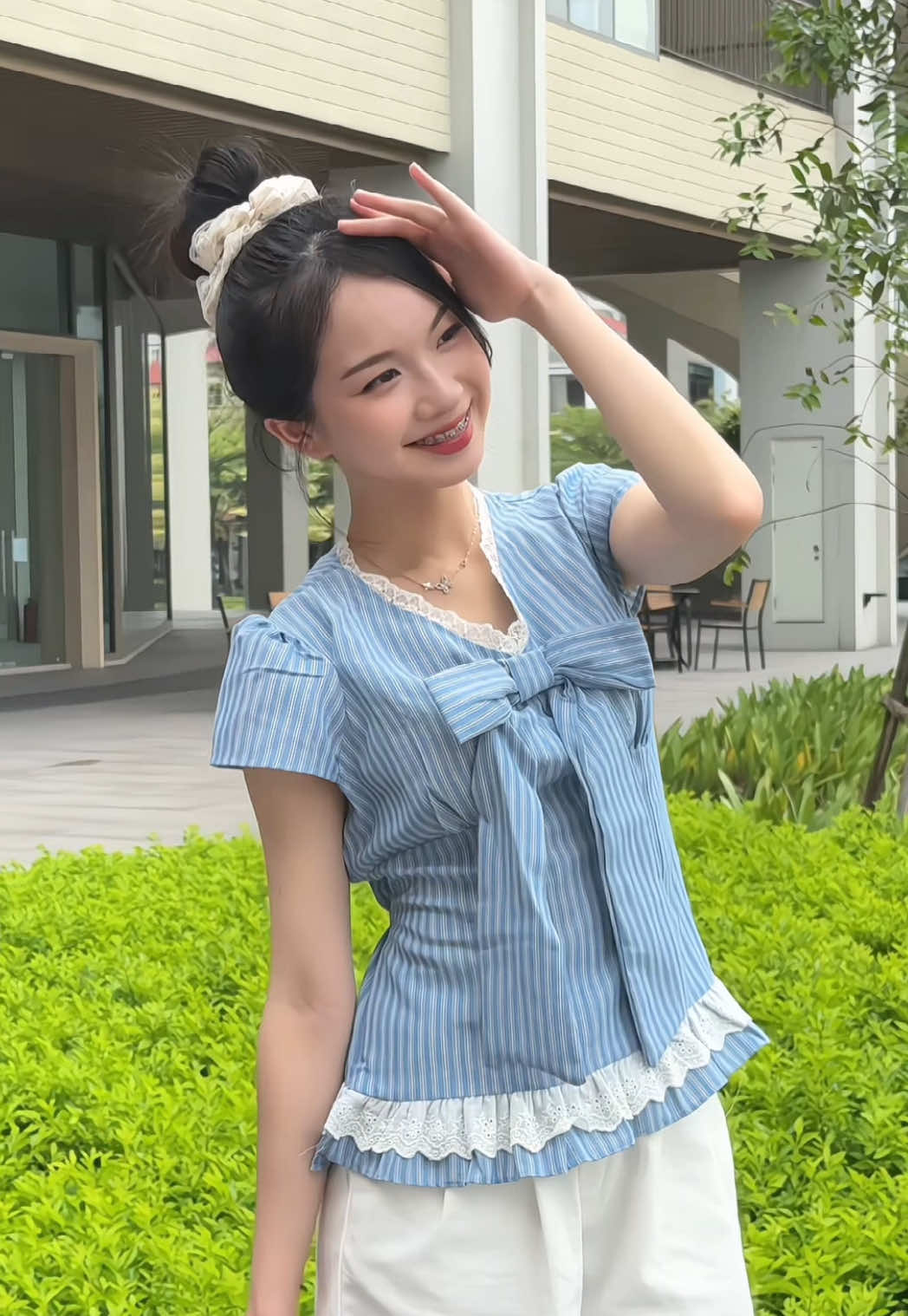 Áo nơ xinh xiu cưnggg 🩵#29febcloset #trending #xuhuong #fyp 