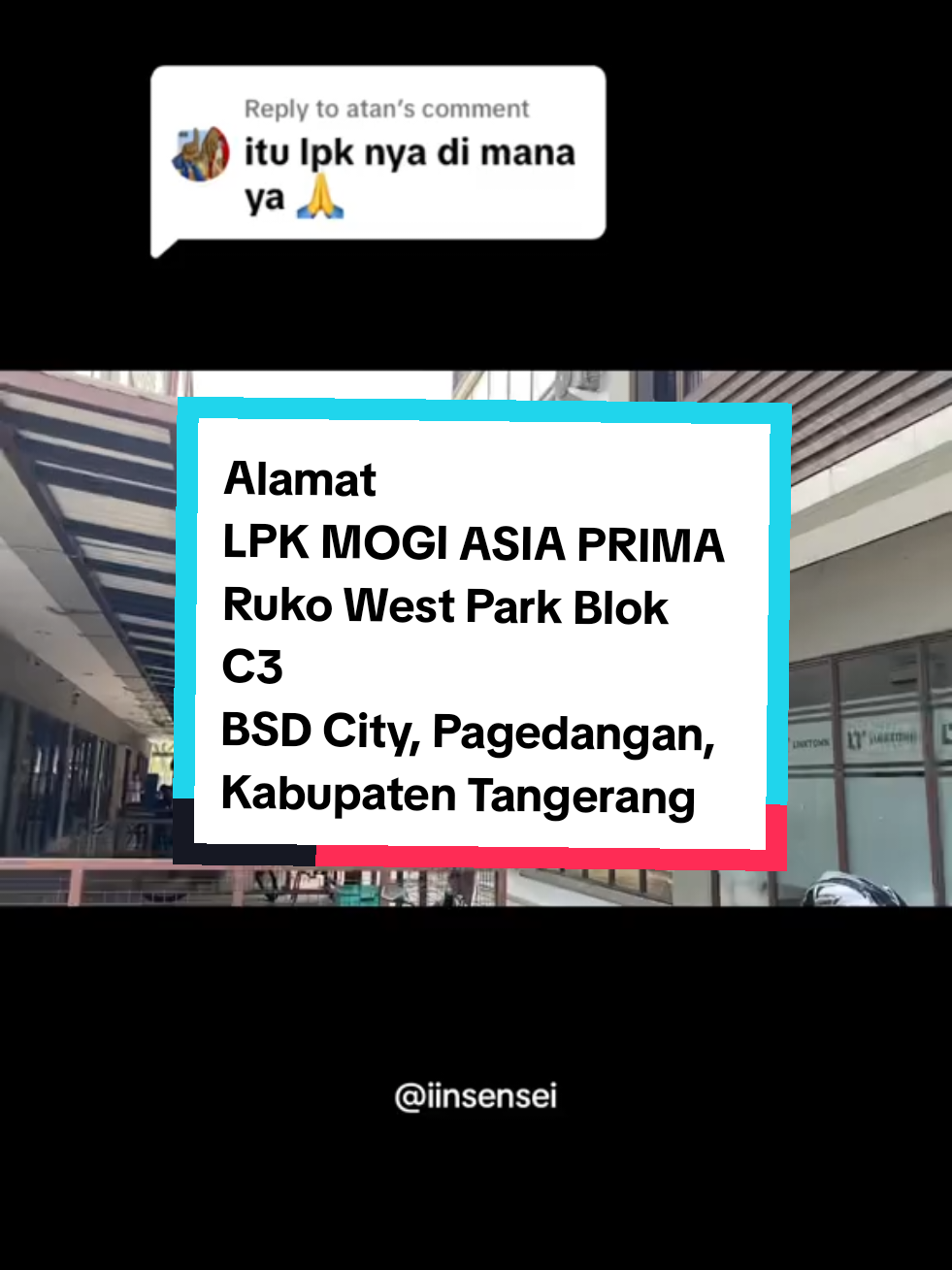 Replying to @atan Lokasi alamat sekolah @LPK MOGI ASIA PRIMA (SO) ada di : Ruko West Park Blok C 3, BSD City, Kabupaten Tangerang, Banten. (Di Google Map patokannya cari saja : PT Mogi Asia Prima/Aoyama. Ada di seberang perumahan Vanya Park. Ditunggu kedatangannya kakak🤗 #masyaallahtabarakkallah #lpkjepang #lpkjepangtangerang #kerjadijepang #iinsensei 