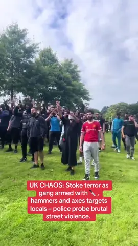 UK CHAOS: Stoke terror as gang armed with kniv3s, hammers and axes targets locals – police probe brutal street violence. #UKCrime #BreakingNews #Justice ©️ fatima_khatun01