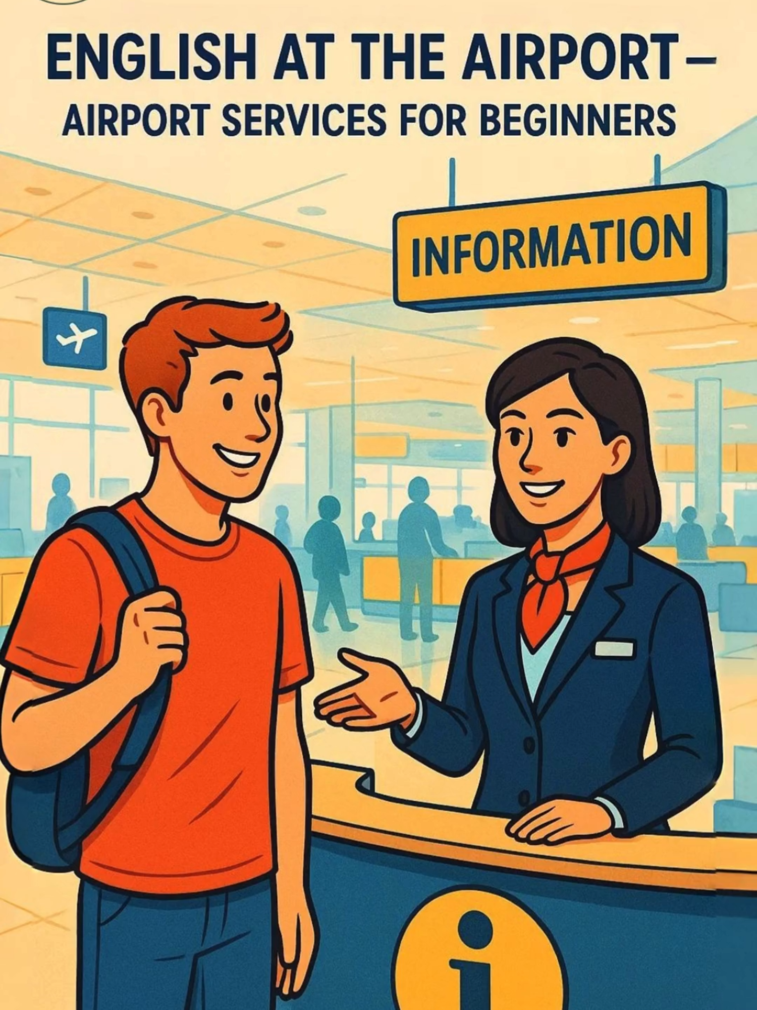 Airport Services English for Beginners 🛫 Easy Conversation at the Airport Are you a beginner in English? 🌟 Learn how to ask about airport services in this short, simple conversation! Practice useful phrases to: ✅ Find the business lounge ✅ Buy a lounge pass ✅ Store luggage safely ✅ Connect to free Wi-Fi ✅ Charge your devices Perfect for travelers and English learners who want to speak confidently at the airport. #englishspeaking #englishlearning #englishforbeginners #airportenglish #englishdialog #studyenglish #englishpractice #learnenglish #englishconversation #learningenglish #airportoutfit #information #english #englishteacher #englishtips #englishlesson  airport english for beginners, airport services english, english conversation for beginners, english travel phrases, learn english for travelers, beginner english conversation, english for tourists, english for travel, english speaking practice, easy english dialogue, airport english tips, english phrases for beginners