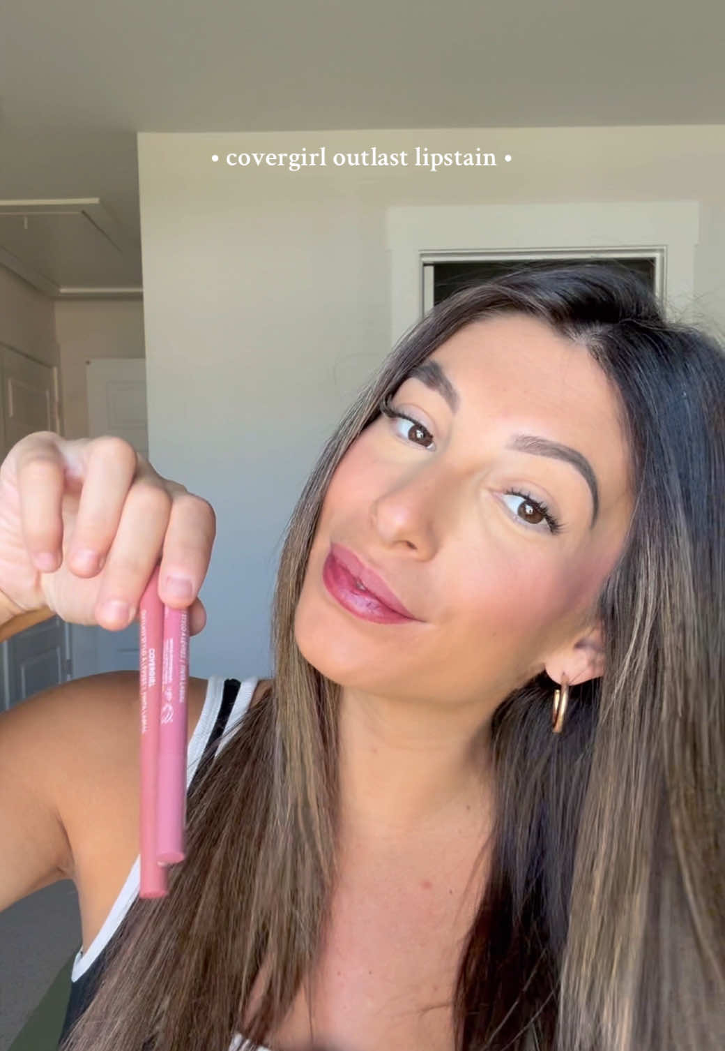 This lipstain lasted ALL day, @COVERGIRL love these so much! #covergirl #covergirllipstain #lipstain #makeup #simplemakeup 