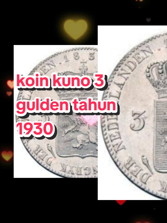 koin kuno 3 gulden ini berbahan dasar perak murni dan beredar sebagai nilai tukar rupiah yang sah pada tahun 1930, gulden yang artinya Rupiah.
