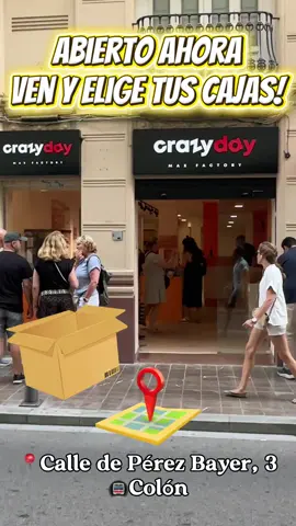 🎉✨ Crazy Day ya está abierto! ✨🎉 Un lugar donde cada paquete es una sorpresa, cada elección es una aventura, y cada día… ¡puede ser tu día de suerte! 🍀📦 Ven, descubre, elige tu caja misteriosa y déjate llevar por la emoción.  📍 Nos encuentras en Calle de Pérez Bayer, 3 🚇 Colón #CrazyDay #valencia #crazydayvalencia #sorpresa #paquete 
