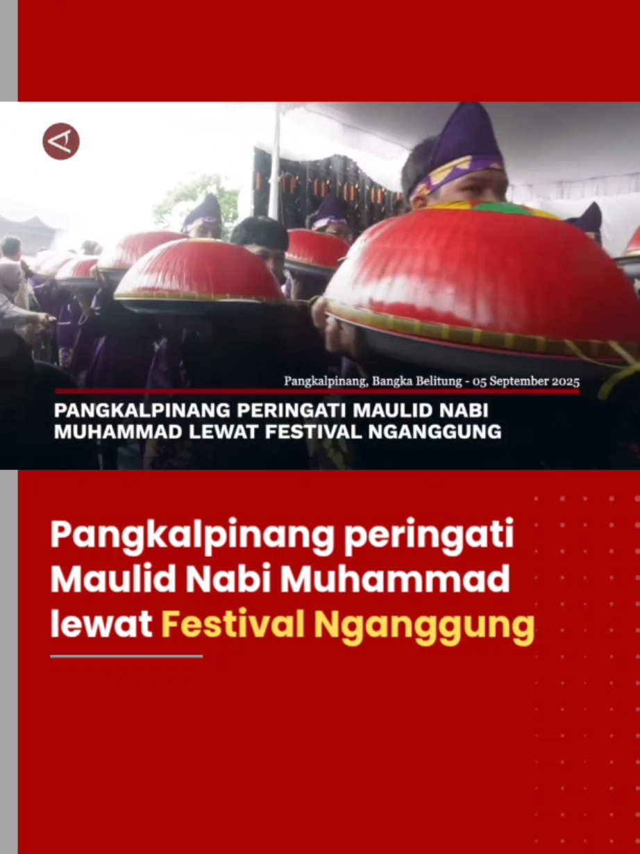 Pemerintah Kota (Pemkot) Pangkalpinang menggelar Festival Nganggung dalam rangka memperingati Maulid Nabi Muhammad SAW di Desa Tua Tunu, Kota Pangkalpinang,  Jumat (5/9). Gelaran festival tersebut sekaligus menjadi upaya pihak pemkot dalam menjadikan  Pangkalpinang sebagai destinasi wisata budaya yang unggul.  #maulidnabi #maulidnabimuhammadsaw #maulidnabi2025 #nganggung #budayababel 