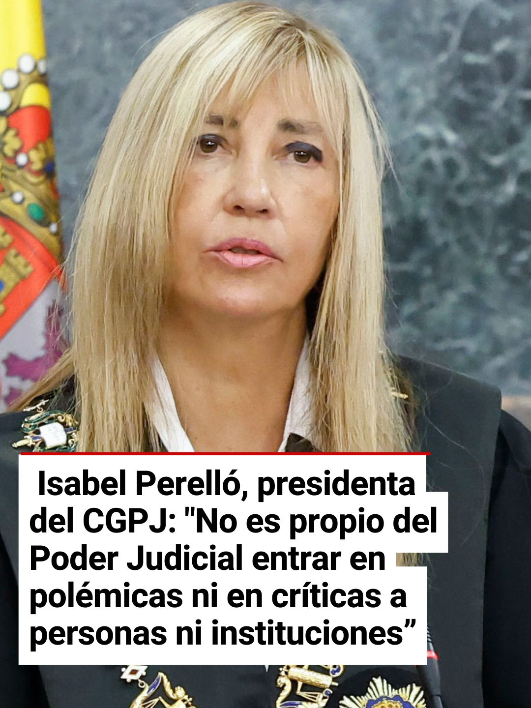 La presidenta del Consejo General del Poder Judicial (CGPJ), Isabel Perelló, ha rechazado este viernes, durante el acto de apertura del año judicial en el Tribunal Supremo (TS), las 
