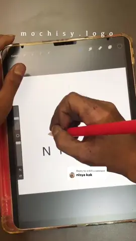 Replying to @ic44 Nisya - Turned into logo, your name next? Comment below! #fyp #LogoDesign #procreate #MinimalistLogo #logoname  