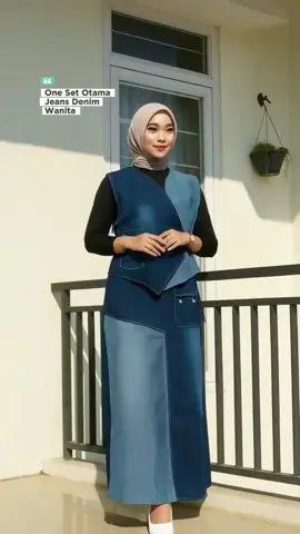One Set Otama Jeans Denim Wanita #onesetwanita  #pakaianwanita  #setelanjeans  #fashionwanita  #setwanita 