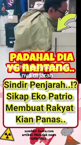 Baru beberapa hari yang lalu beliau minta maaf,sekarang bikin ulah lagi.Memperagakan saat rumah dia di jarah,memang cocoknya jadi pelawak ya guys#beritaviral #ekopatrio #bubarkandprri #sorotan #fyp 