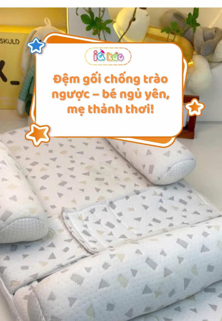 👶 Đệm gối chống trào ngược IQKAO – trợ thủ giúp bé ngủ ngon, mẹ yên tâm chăm sóc! Thiết kế nâng nhẹ từ 0–15 độ, kèm gối chặn & đai đeo cố định, vải probiotic kháng khuẩn thoáng khí, mang lại cho bé giấc ngủ trọn vẹn và an toàn ngay từ những tháng đầu đời. 💕 #iqkao #xuhuong #tiktok #foryou #fyp 