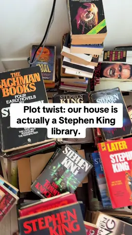 Me: We’re out of space. My husband: buy another one.#marriagelife #stephenkingbooks 