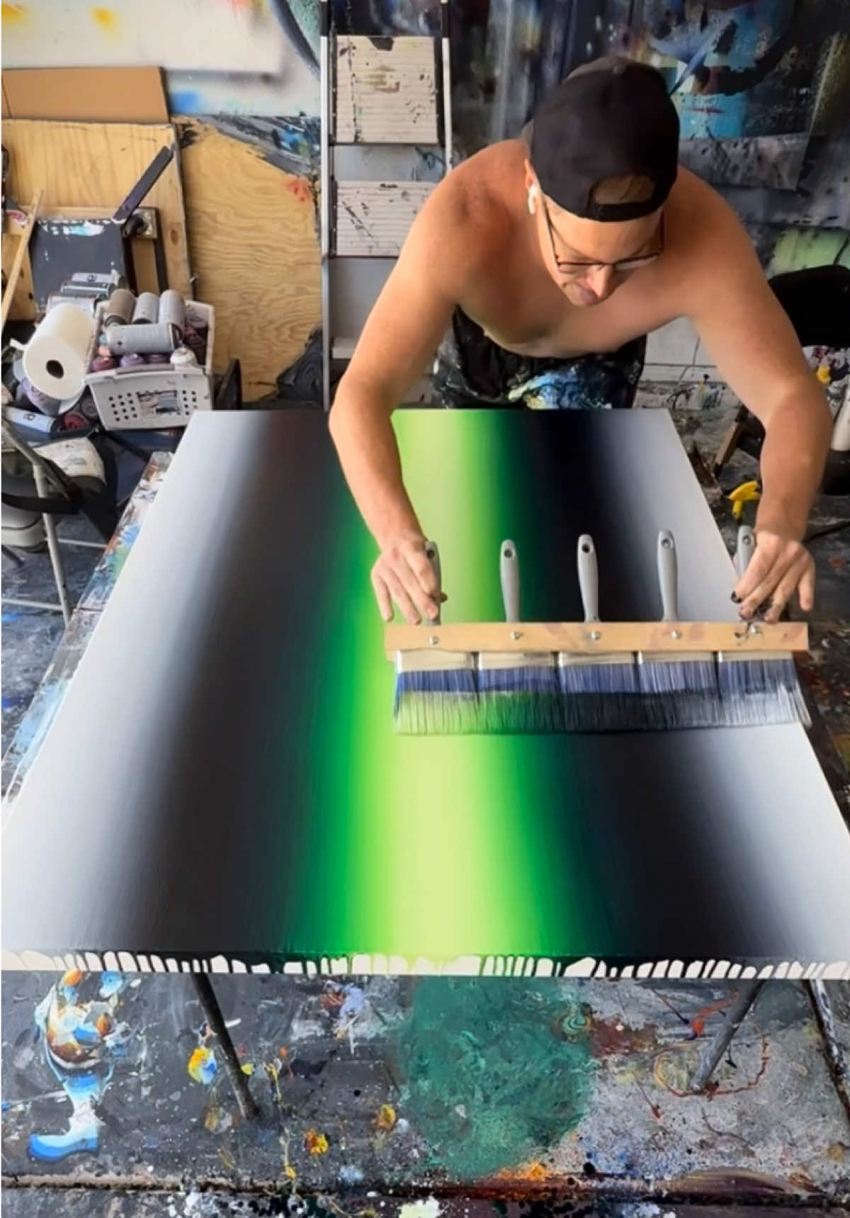 Nick Bultman is an Arizona-based self‑taught abstract artist who creates vibrant, high-energy acrylic and resin paintings on wood or canvas that fuse digital aesthetics with organic forms. His signature 