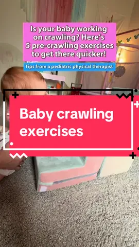 If you’re new here, hi! I’m Kelsey, I’m a pediatric PT and mom of 2!  If your baby is working on crawling but just can’t get there, here are some of my favorite activities to work on those pre crawling skills! Usually these skills emerge around 7-10mos, but remember, Development is a RANGE. it’s okay if baby doesn’t fit into these boxes perfectly!  #babycrawling #crawling #baby #developmentalmilestones #babymilestones  