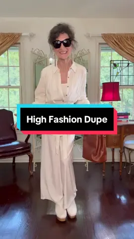 High Fashion Dupe! I duped this white outfit from Ralph Lauren, all with thrift finds for just a few dollars! #highfashion #ralphlauren #sustainablefashion #getthelook #styleinspo 
