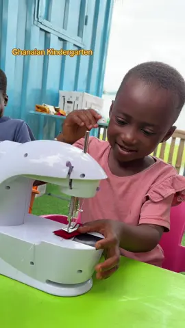 Sewing lessons in Ghana 🇬🇭.          HOW THEY BENEFIT;                     	•	Fine Motor Skills – Using a sewing machine helps kids develop hand–eye coordination and precision. 	•	Problem-Solving & Patience – They learn to follow steps, fix mistakes, and keep trying until they succeed. 	•	Practical Life Skill – Sewing is a useful ability that can help them mend or make items as they grow. 	•	Confidence & Independence – Completing a project gives children pride in their work and builds self-esteem. 	•	Math & Design Awareness – Measuring fabric, understanding shapes, and creating patterns introduce early math and design concepts.                      	            •	Creativity & Self-Expression – Sewing lets children bring their own ideas to life through clothes, toys, or simple projects.