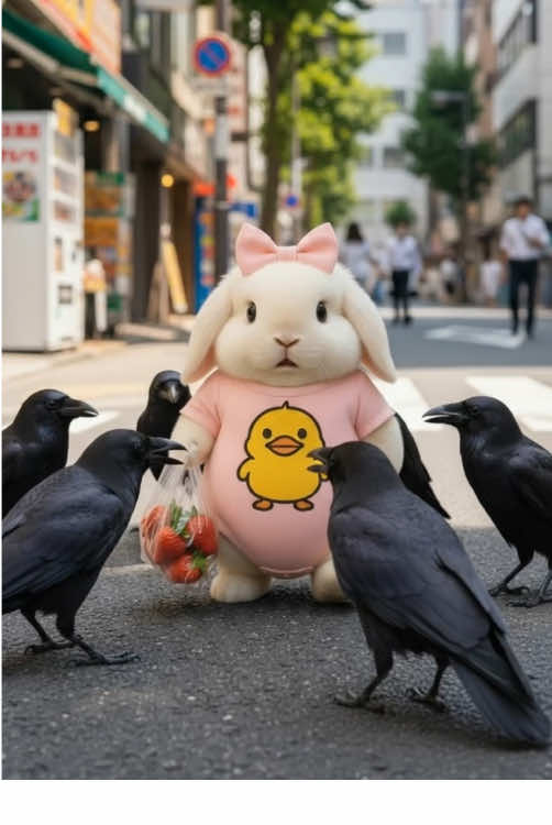 So sad~! The crows ate my favorite strawberries… #bunny #rabbit #cutebunny  #babybunny #babyrabbit 