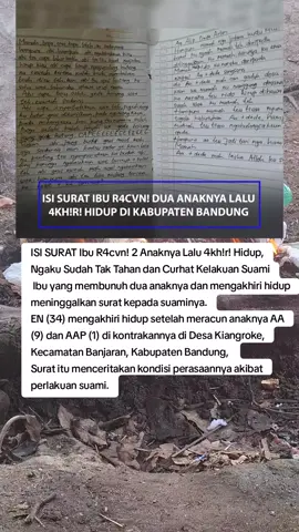 Seorang ibu sudah lelah dengan kelakuan suaminya yang sering berbohong dan banyak berhutang. Sang istri tidak tahu berhutang kepada siapa saja, dan untuk apa uang itu digunakan. Akibatnya, ia ikut dikucilkan oleh orang-orang karena lilitan hutang tersebut. Karena begitu sayang kepada anak-anaknya dan tidak ingin mereka hidup sengsara, sang ibu nekat meracuni kedua anaknya.. kira kira begitulah isi surat si ibu