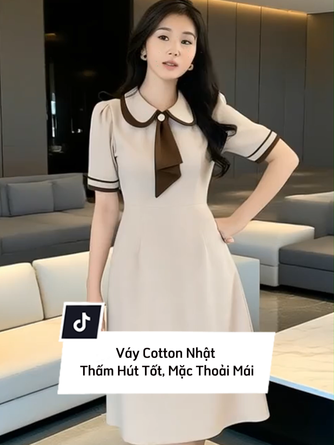 Váy cổ đức phối cà vạt, nàng nào mặc cũng auto xinh 🌷 #damnu #aonu #outfit #thoitrang #genzootd