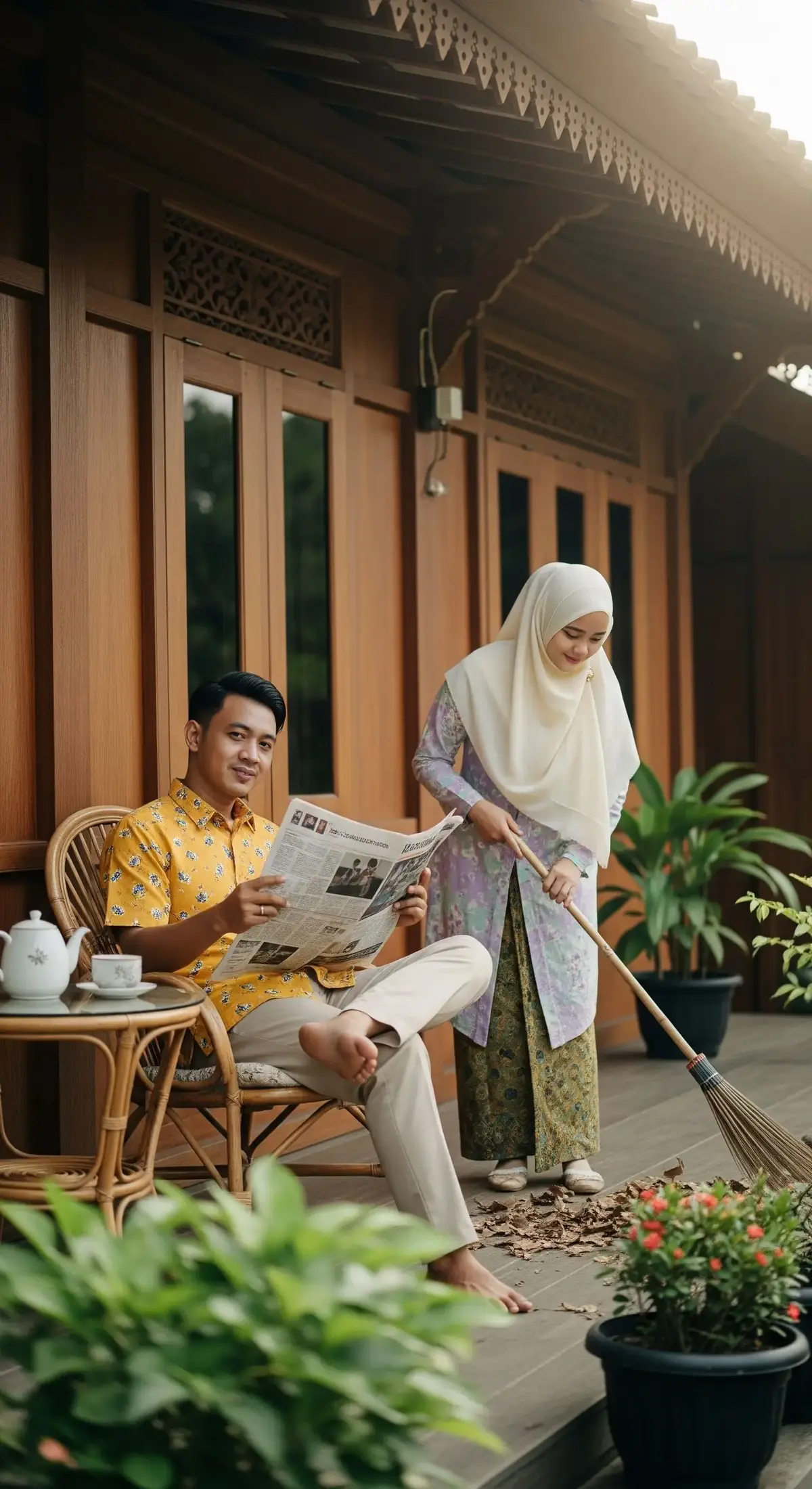 Mumpung Libur Santai Dirumah Saja #geminiai #ai #prompt #prompt #foto 