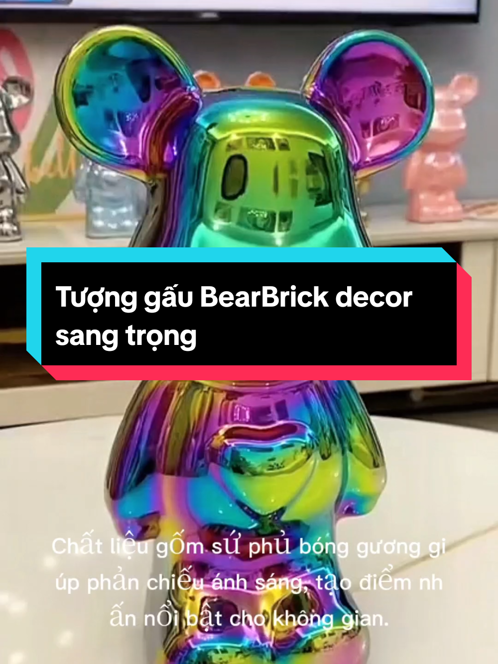 Tượng gấu BearBrick decor sang trọng #decorphong #decornhacua #tuongbearbrickdecor #bearbrick #gấubearbrick 