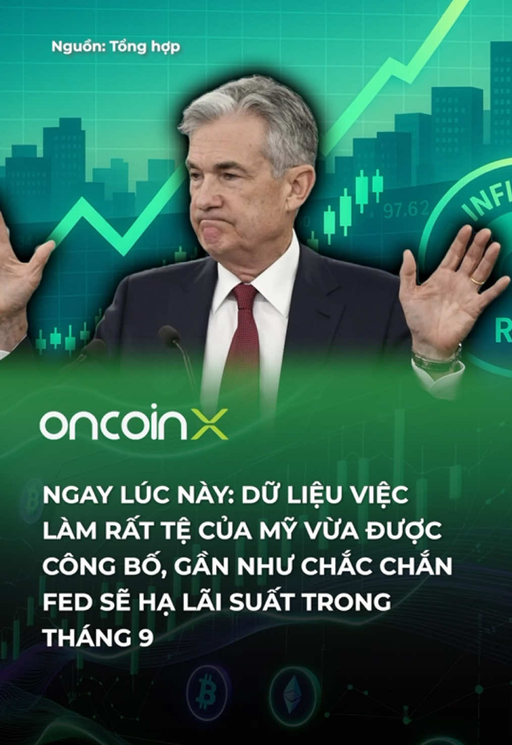 Cụ Powell ơi đừng trì hoãn nữa, đoạn này Trump dí tiếp là dễ hiểu luôn 🥹 #jeromepowell #fed #oncoinx #laisuat #thang9 #trump #nfp 