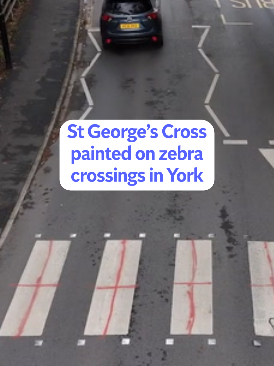 St George’s Cross flags have been hung on lampposts and painted on zebra crossings in York. Drone footage taken on Thursday (4 September) also shows a red cross brandished on a mini roundabout. Click link for more 📰 Bulletin - News for seriously busy people.  #stgeorge #flag #unionjack #ukpolitics #york
